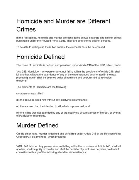 murder rpc|Homicide vs. Murder in the Philippines .